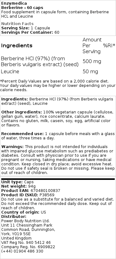 Berberină - 60 capsule - imagine 2
