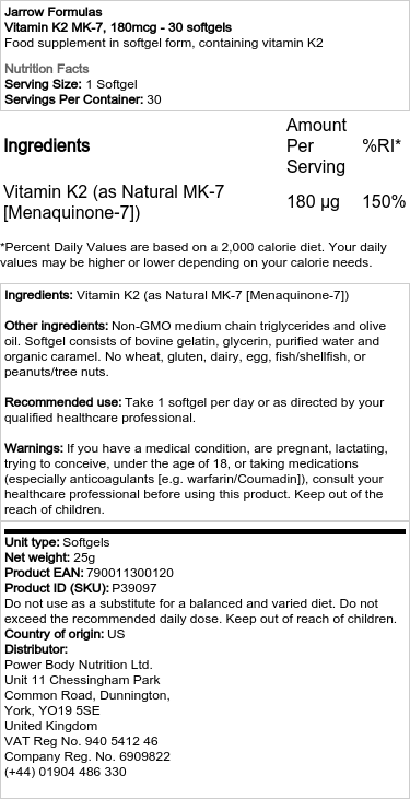 180mcg - 30 softgels