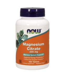 NOW Foods - Magnesium Citrate 200mg - 100 tablets