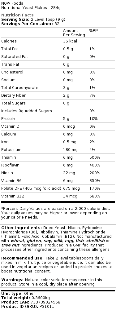 Fulgi de drojdie nutrițională - 284g - imagine 2