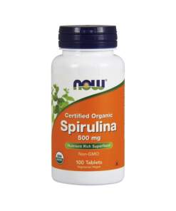 NOW Foods - Spirulina Organic 500mg - 100 tablets