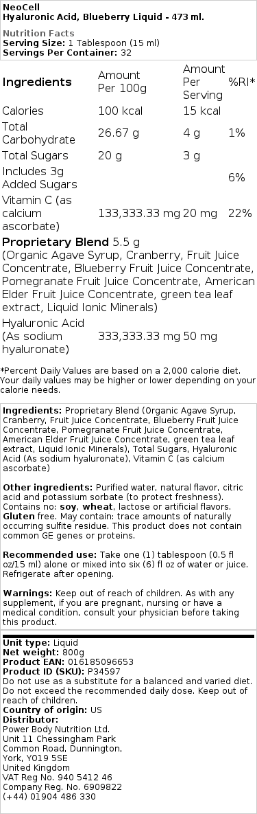 Blueberry Liquid - 473 ml.