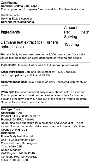 Zein Pharma – Damiana
