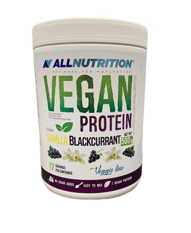 Allnutrition Negru Proteine Vegane, Vanilie Coacăze Negre - 500G