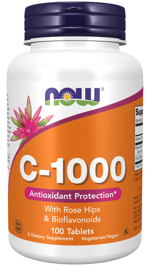 NOW Foods - C-vitamin-1000 med hyben og bioflavonoider - 100 tabletter