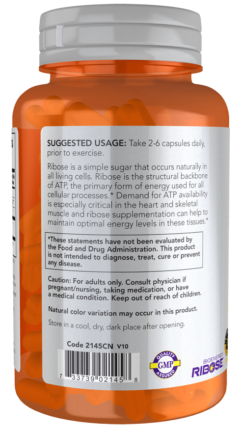 D-Riboză - 750mg · 120 vcaps - imagine 3