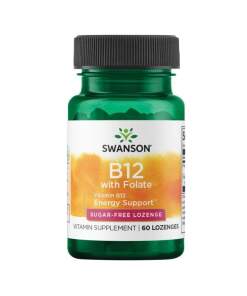 SWANSON Vitamin B-12 + folinsyre 60 tabletter