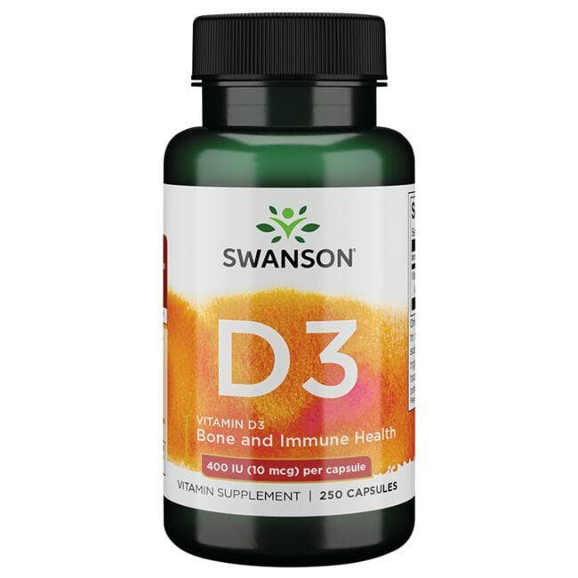 SWANSON Vitamin D-3 400IE 250 kapsler