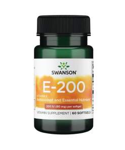 SWANSON Vitamin E 200IE 60 kapsler