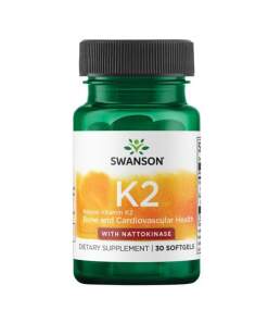 SWANSON Vitamin K-2 + Nattokinase 30 kapsler