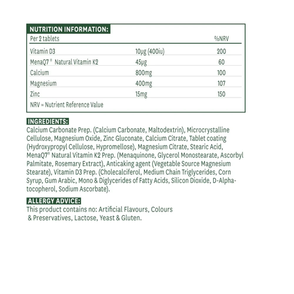 Natures Aid Osteo Advance - Bone Support Formula (60 Tablets) - imagine 2