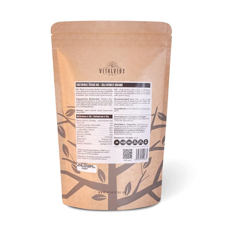 Vitalvibe - Goji Berries Organic Quantity 400 g - imagine 2