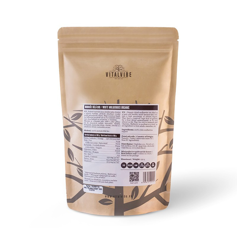 Vitalvibe - Mulberries White Organic Quantity 250 g - imagine 2