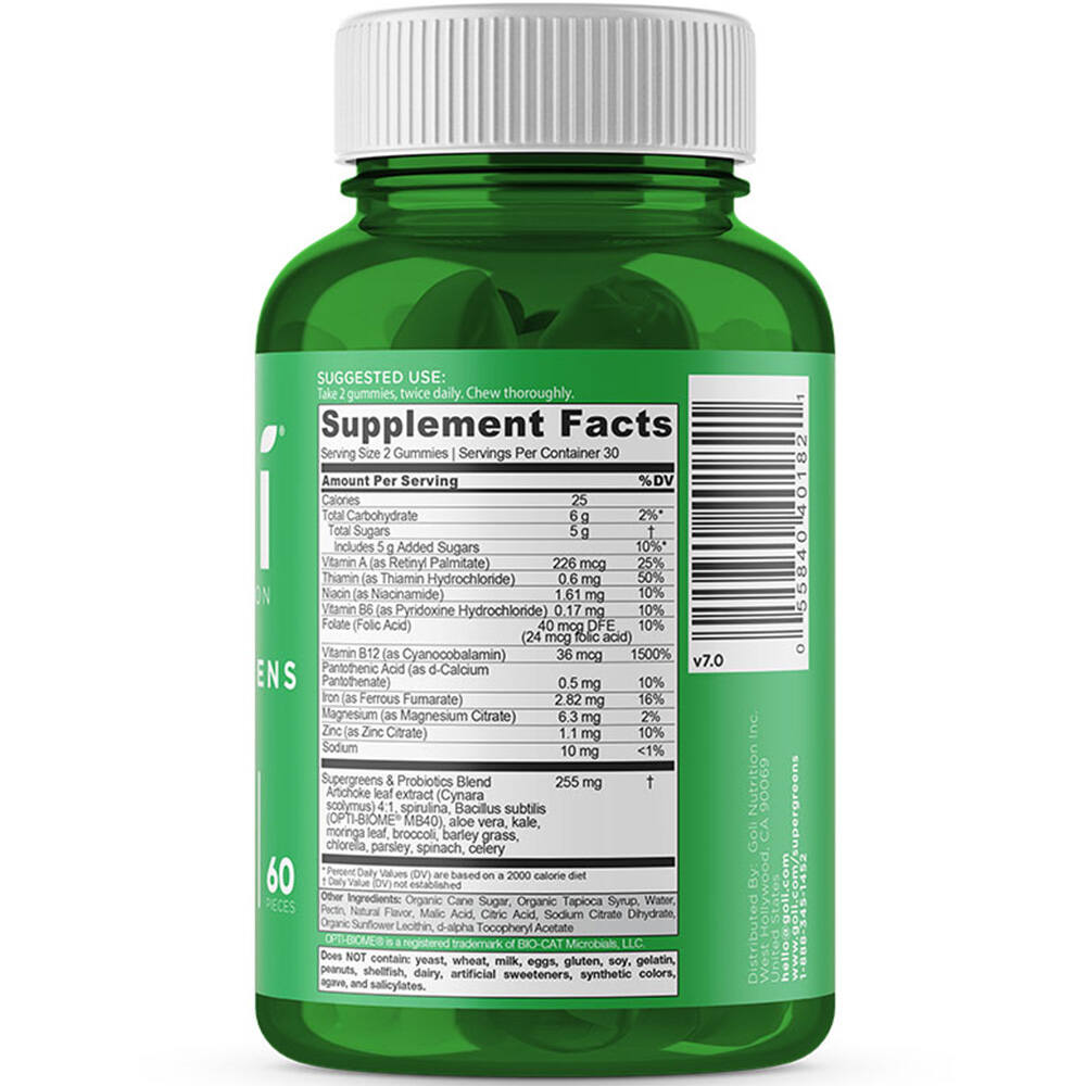 Goli Nutrition SuperGreens 60 Gummies – Supliment cu Verdeturi Concentrate - imagine 3