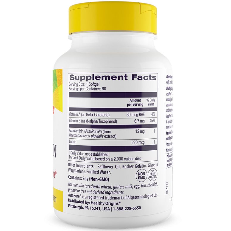 Healthy Origins Astaxanthin Depot 12mg - 60 capsule moi pentru suport antioxidant - imagine 3
