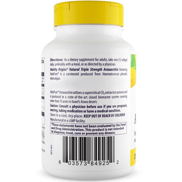 Healthy Origins Astaxanthin Depot 12mg - 60 capsule moi pentru suport antioxidant - imagine 4