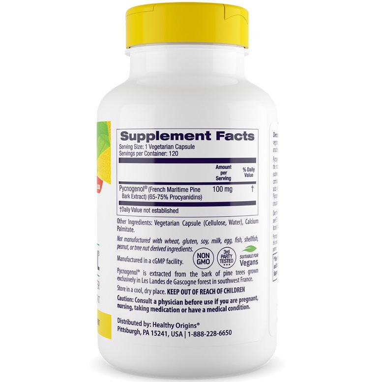 Healthy Origins Pycnogenol 100 mg - 120 capsule vegetale - imagine 3