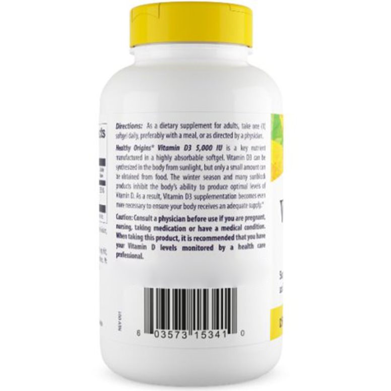 Healthy Origins Vitamin D3 Depot 5.000 IU - 540 Capsule Moi - imagine 5