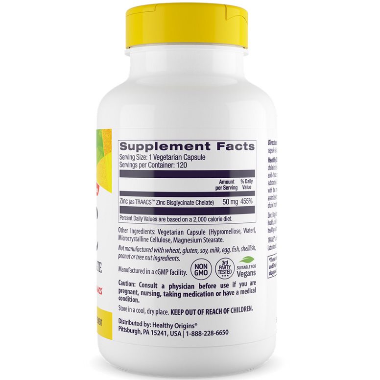 Healthy Origins Zinc Depot 50mg - 120 capsule vegetale - imagine 3