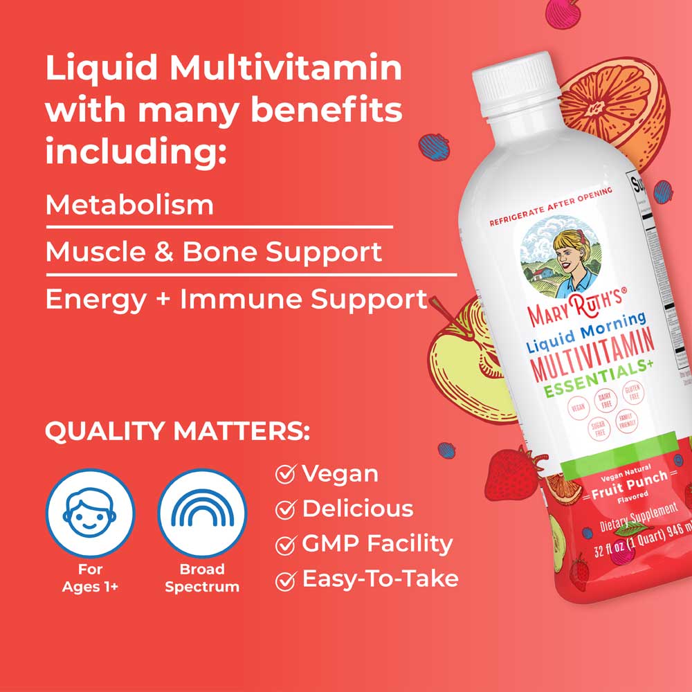 MaryRuth's Multivitamin Lichid cu Aroma de Fruit Punch - 946ml - imagine 5