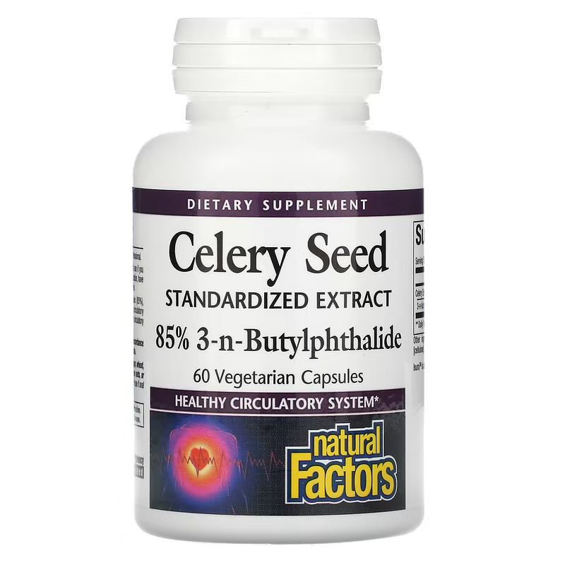 Natural Factors Extract de Semințe de Țelină 85% Ftalide - 60 capsule vegetale - imagine 2