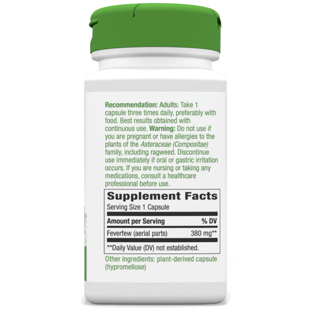 Nature's Way Feverfew Herb 380mg - 180 capsule vegetale - imagine 3