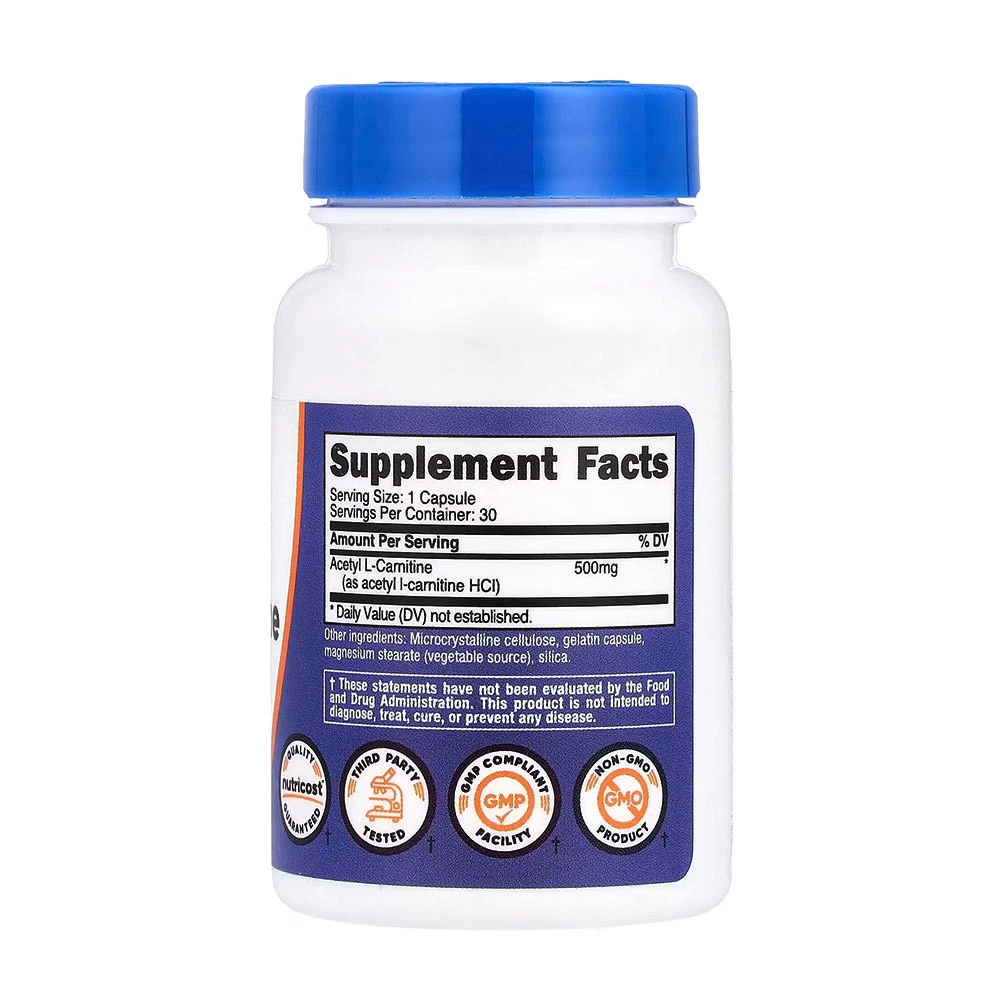 Nutricost Acetyl L-Carnitine 500 mg - 30 Capsule pentru Susținerea Energiei și Metabolismului - imagine 5
