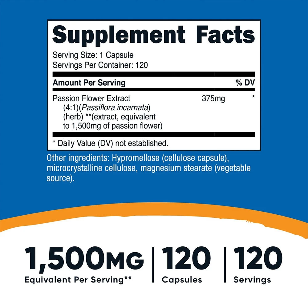 Nutricost Extract de Floare de Pasiune (120 Capsule) - imagine 2