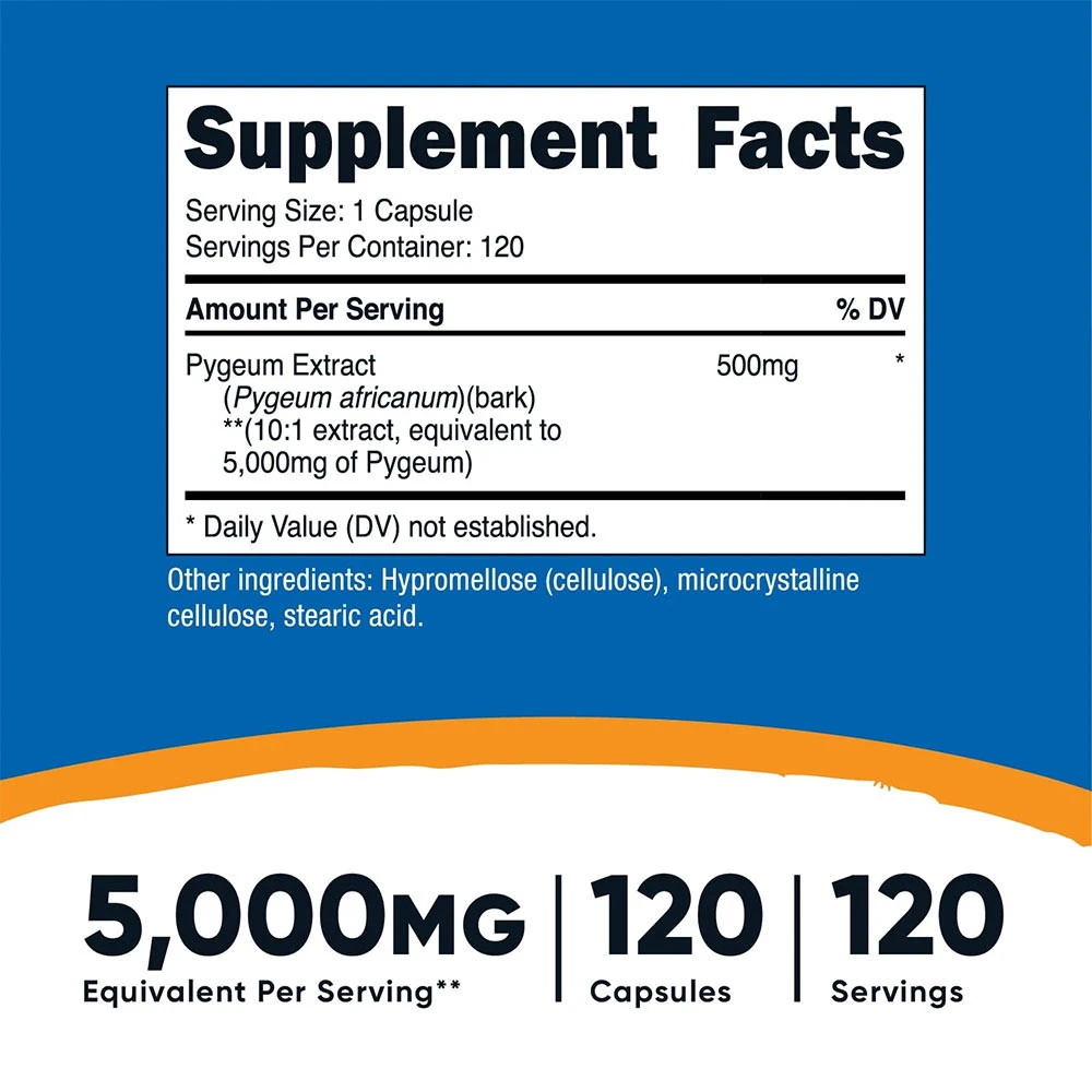 Nutricost Pygeum - 120 Capsule - Suport pentru Sănătatea Prostatei - imagine 5