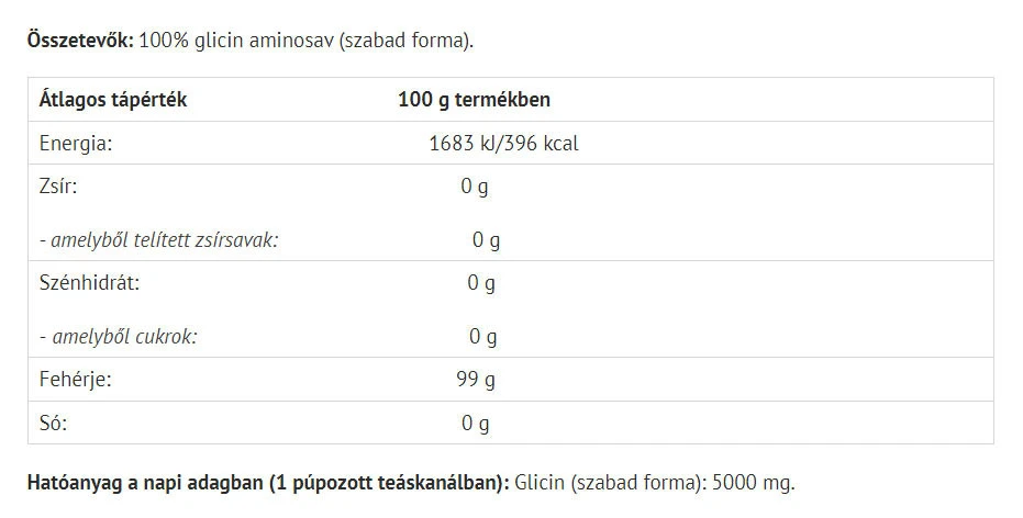 Natur Tanya Glicină 100% - Aminoacid Pur (500 g) - imagine 2