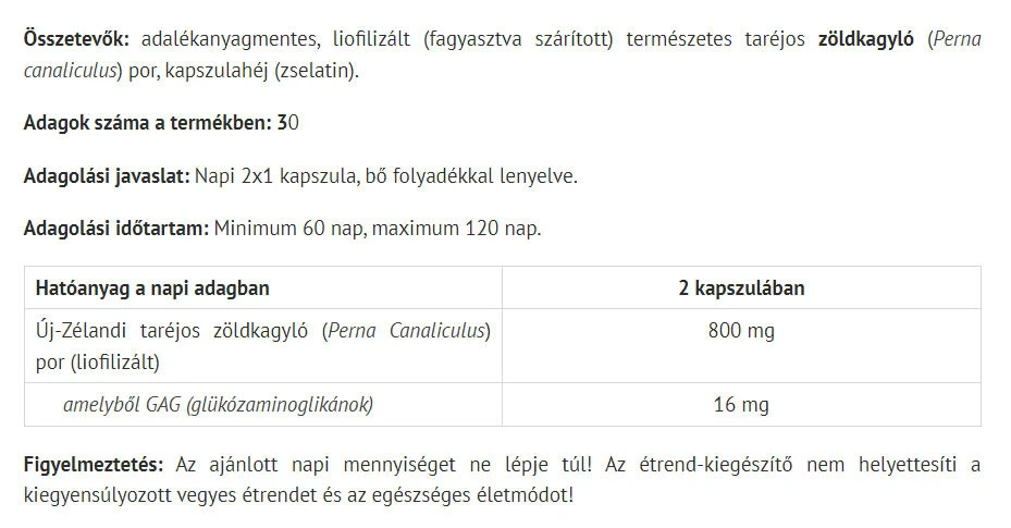 Natur Tanya Midii Verzi Organice - Sprijin pentru Mobilitate și Flexibilitate (60 Capsule) - imagine 2
