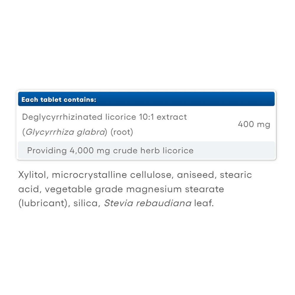 Natural Factors DGL Rădăcină de Lemn Dulce Deglicirhinizat 400 mg (90 Tablete Masticabile) - imagine 2