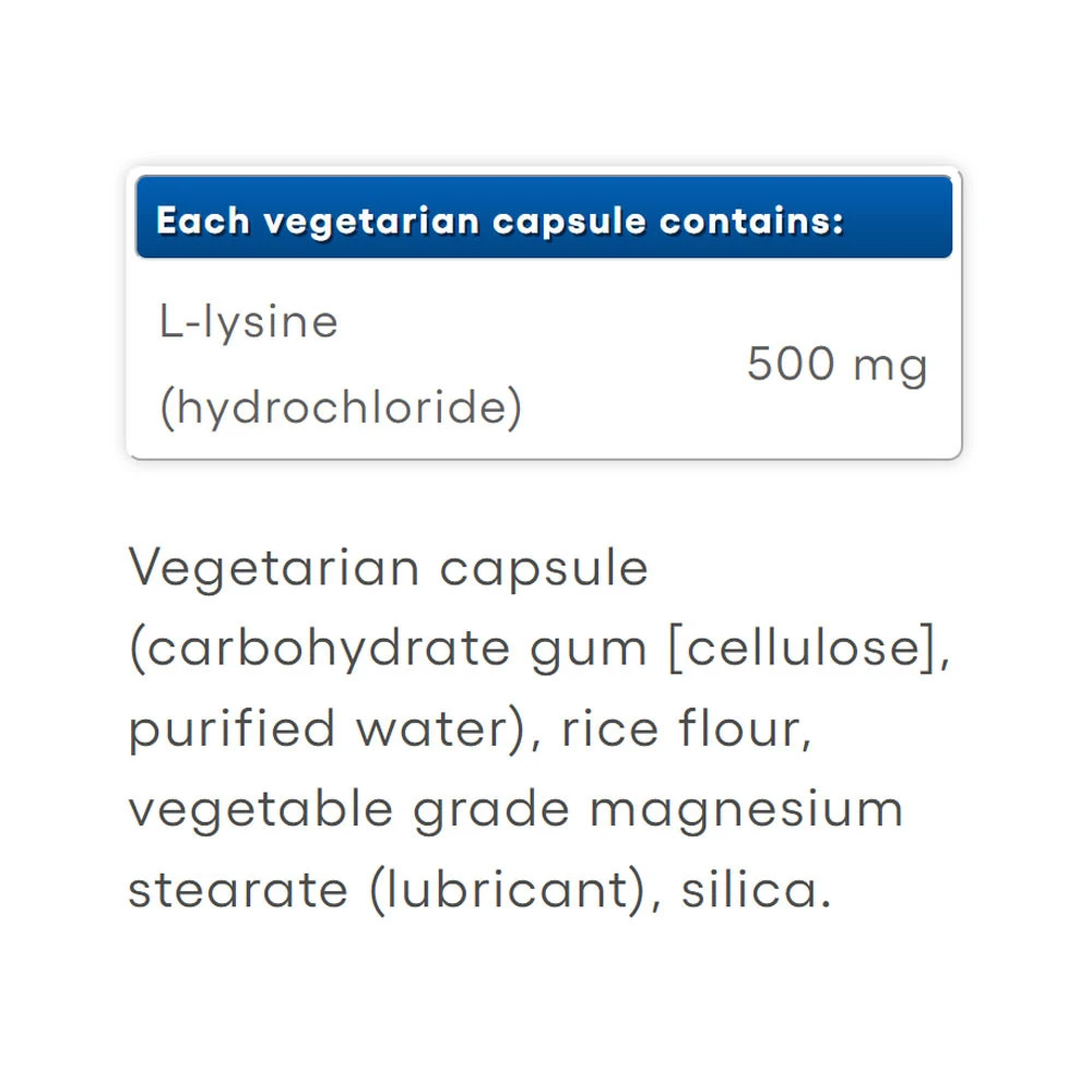 Natural Factors L-Lisină Aminoacid 500 mg (90 Capsule) - imagine 2