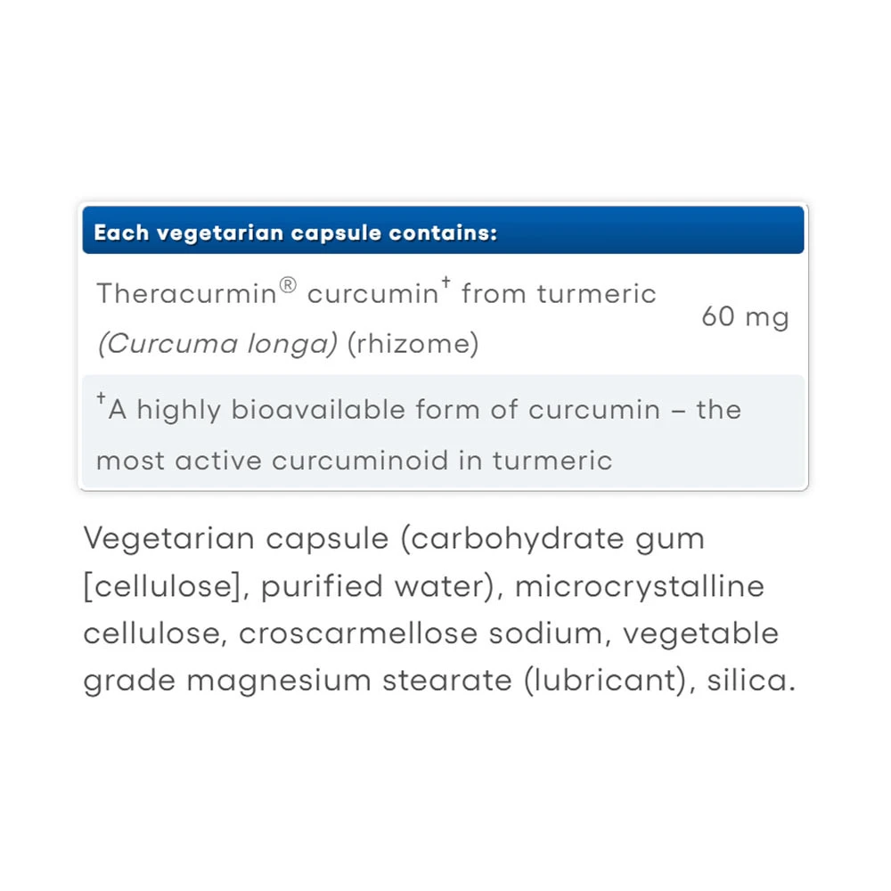 Natural Factors Theracurmin Putere Dublă 60 mg (30 Capsule) - imagine 2
