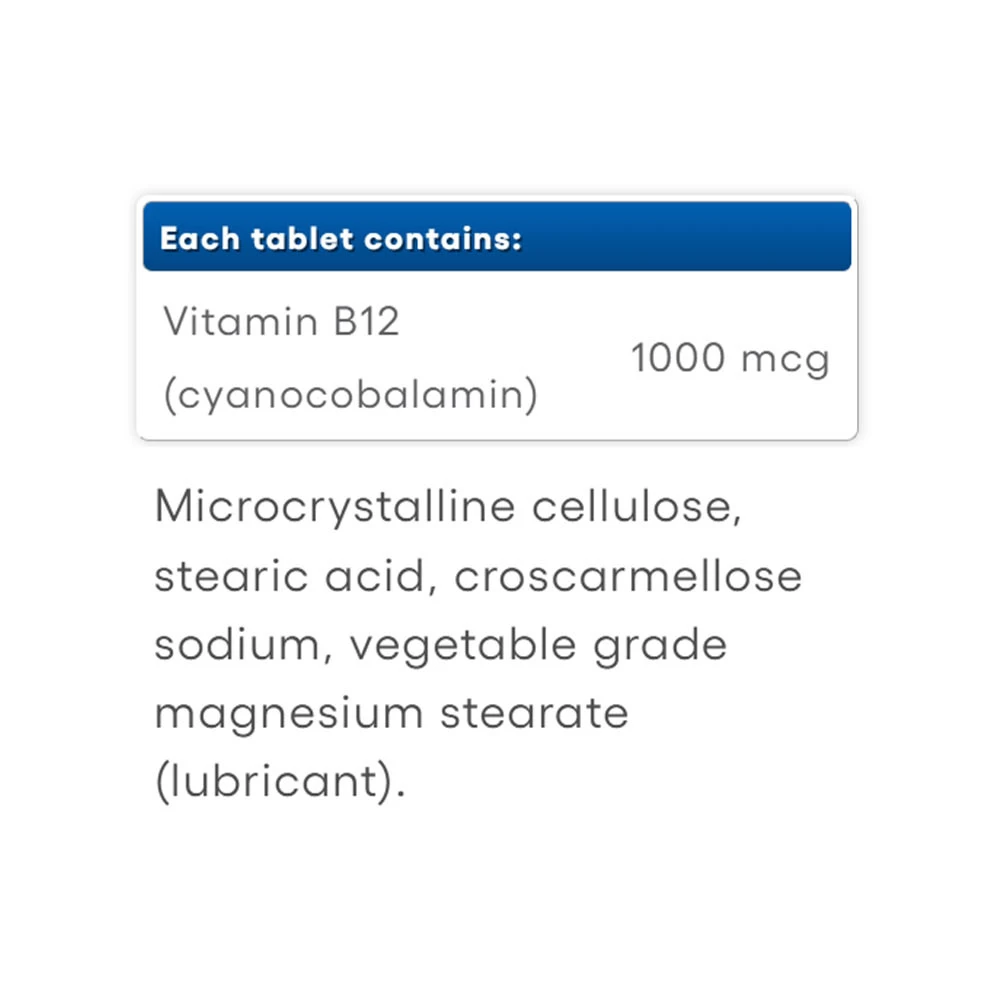 Natural Factors Vitamin B12 1000 mcg - Sprijin pentru energie și funcția nervoasă (90 de comprimate) - imagine 4