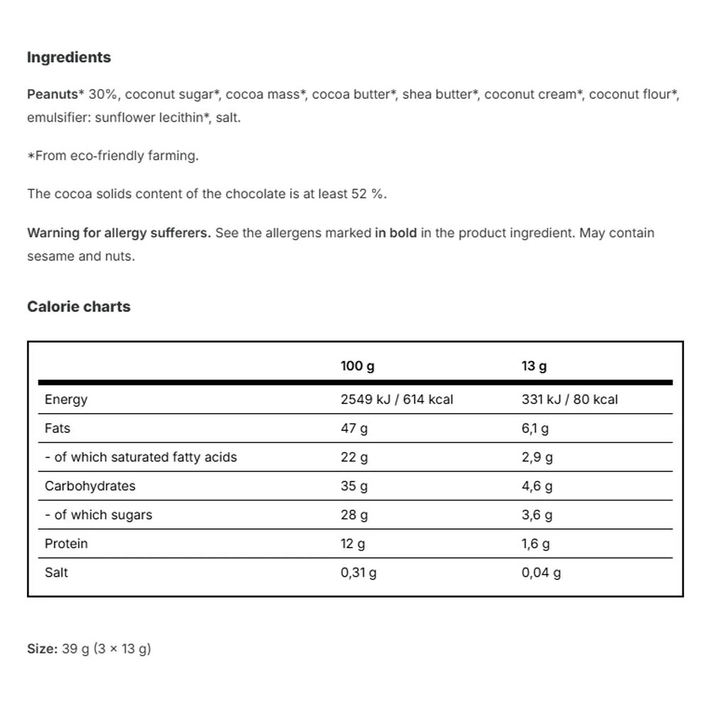Vilgain Bio Nut Butter Cups Peanut Butter (39 g) - imagine 2